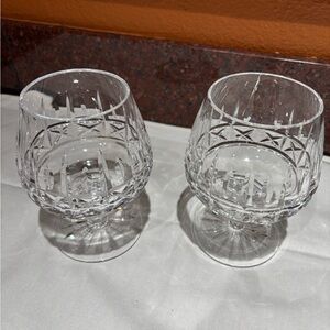Waterford Crystal Clear Cut Glass Goblet Pair